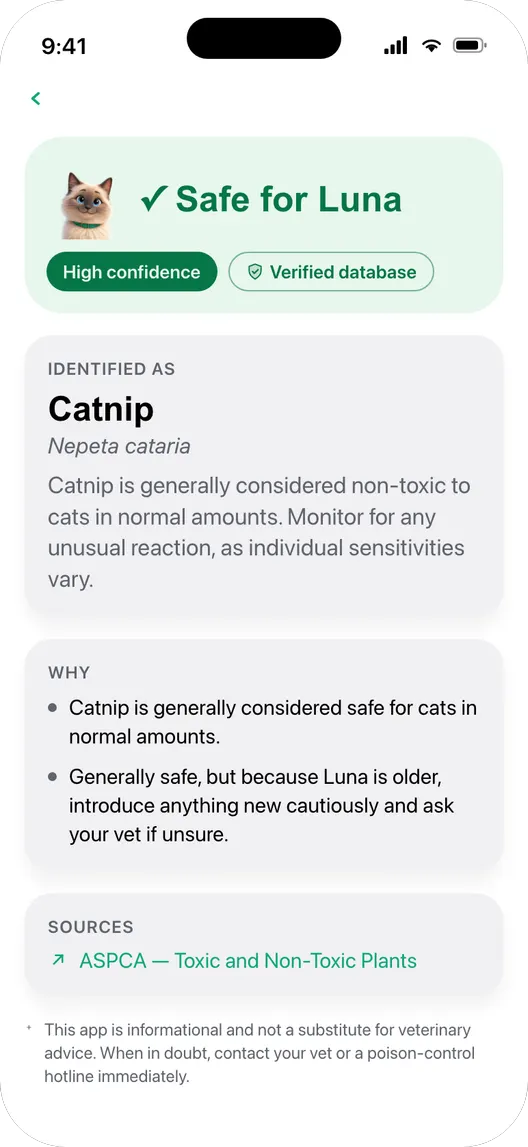 A verdict adjusted for a specific pet profile
